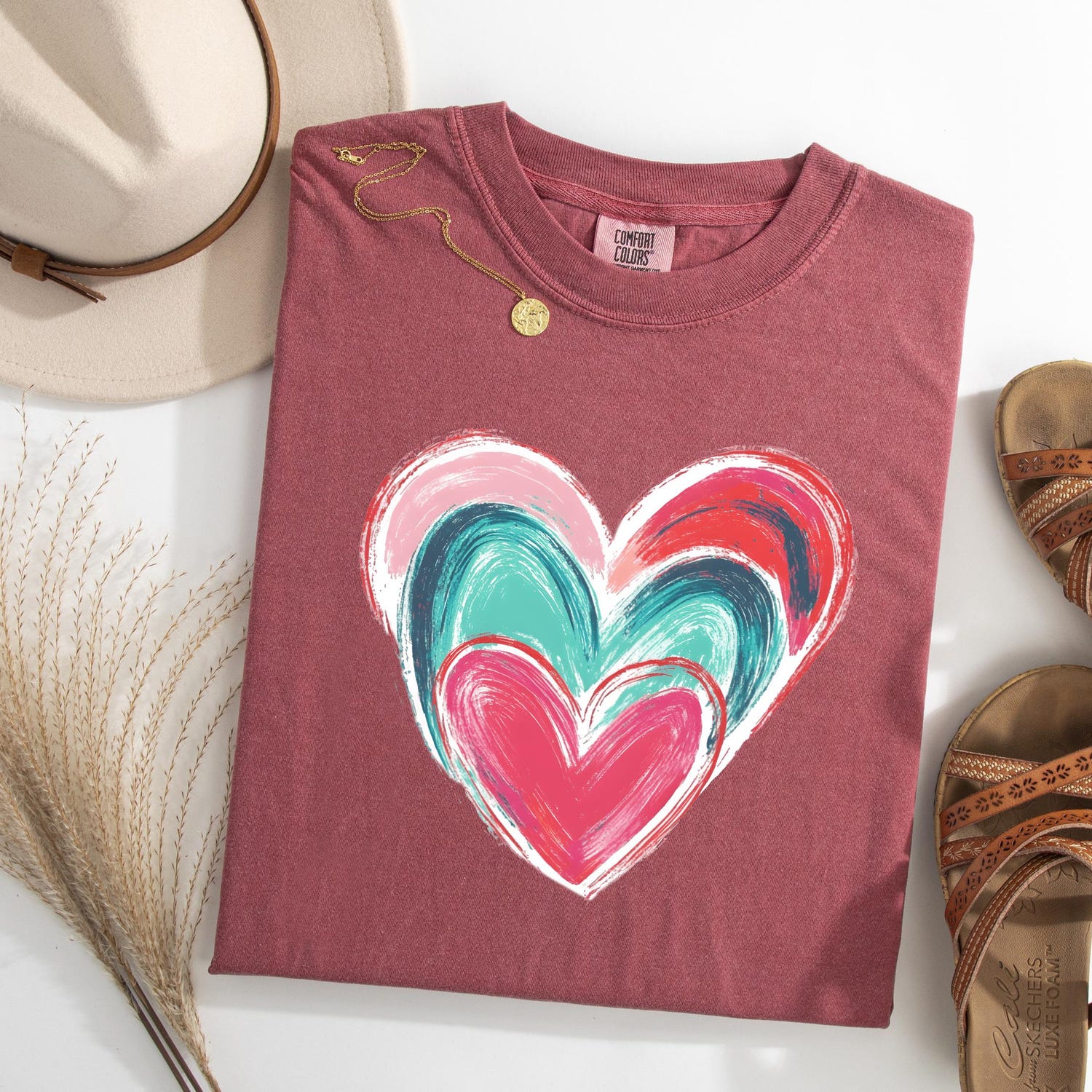 Valentines Day - Comfort Colors�, Brushstroke Heart Shirt, Valentines Day Heart Shirt, Valentine's Day Shirt, Coquette Valentine Shirt, Womens Love Shirt