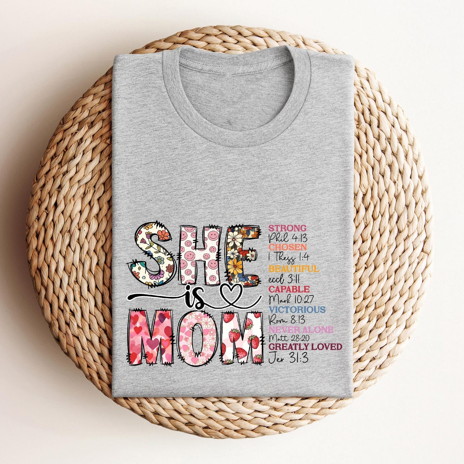 Mother's Day - She is Mom T-Shirt, Mother's Day T-Shirt, Religious Gift For Mom, Christian Mom Sweatshirt, Blessed Mom Shirt, Cute Mom's Life Sweater