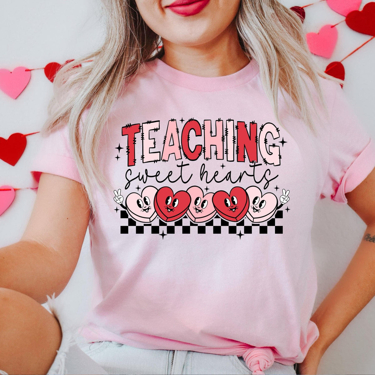 Valentines Day - Comfort Colors� Valentines Day Teacher Shirt, Checkered Teaching Shirt, Teaching Sweethearts Shirt, Teacher Valentines Day Gift