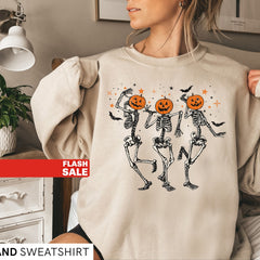 Halloween - Skeleton Halloween Shirt, Pumpkin Halloween Sweatshirt, Pumpkin Shirt, Fall Sweatshirt Spooky Season TShirt, Fall Shirts for Women