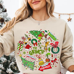 Christmas - Whoville Grinch Christmas Shirt, Festive Grinch and Max Holiday Tee, Cindy Lou Who Grinch Christmas Gift, Mount Crumpit Grinchmas Sweatshirt