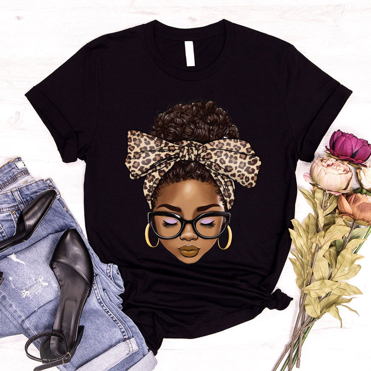 Juneteenth (Black History Month) - Afro Woman T-Shirt, Black Girls Tshirt, Juneteenth Shirt, Black History Month, Black Woman Graphic Tees, African American Vneck T-Shirt