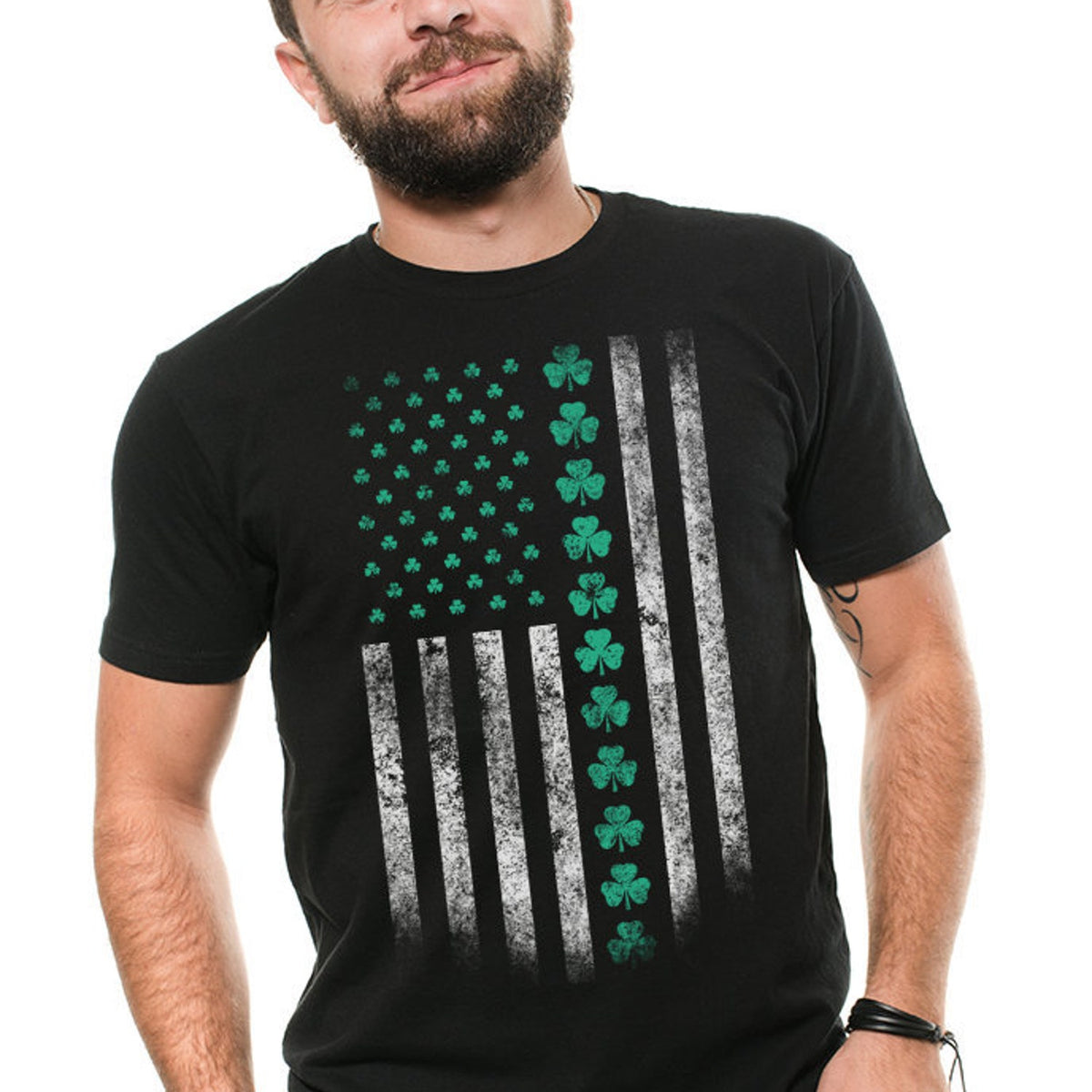 St Patricks Day - St Patricks Day USA Flag Shamrock Clover Tee shirt Saint Patricks day party Shirt Irish American Tee