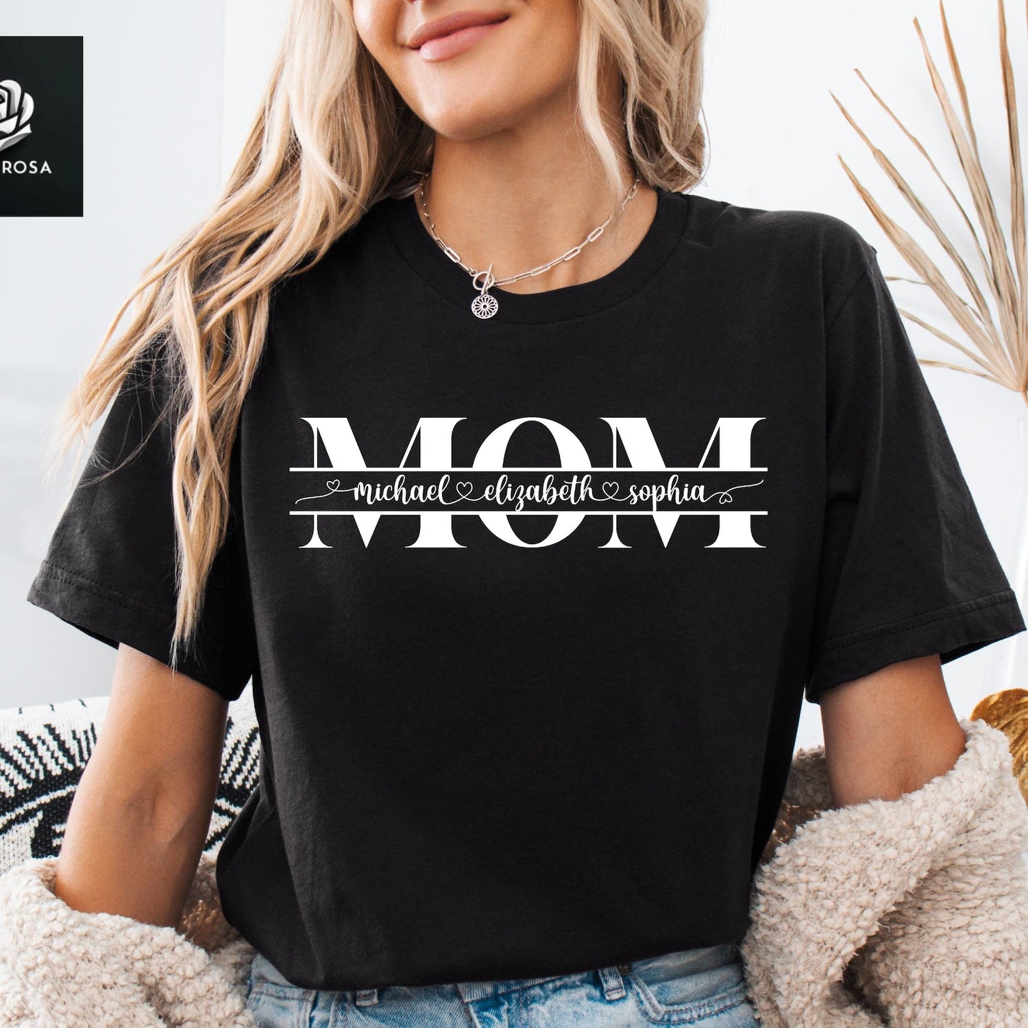 Mother's Day - Custom Mom Shirt with Kid Name, Personalized Mom Shirt, Mum Day Apparel, Custom Gift for Mother, Mother's Day Gift, Mother's Day Tee