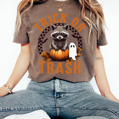 Halloween - Comfort Colors� Trick or Trashy Racoon Halloween Shirt, Retro Racoon Shirt, Cute Racoon Shirt, Womens Pumpkin Gift, Girly Halloween Shirt