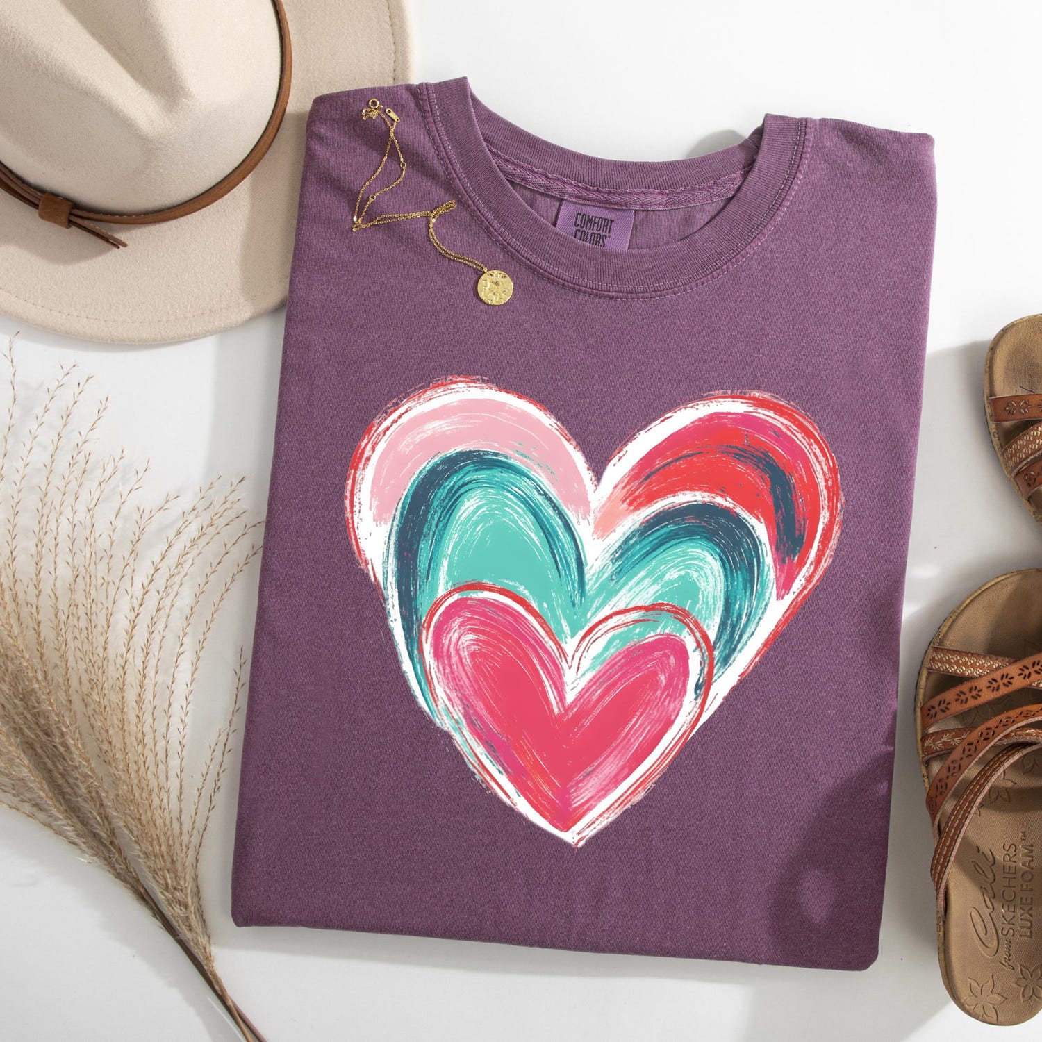 Valentines Day - Comfort Colors�, Brushstroke Heart Shirt, Valentines Day Heart Shirt, Valentine's Day Shirt, Coquette Valentine Shirt, Womens Love Shirt