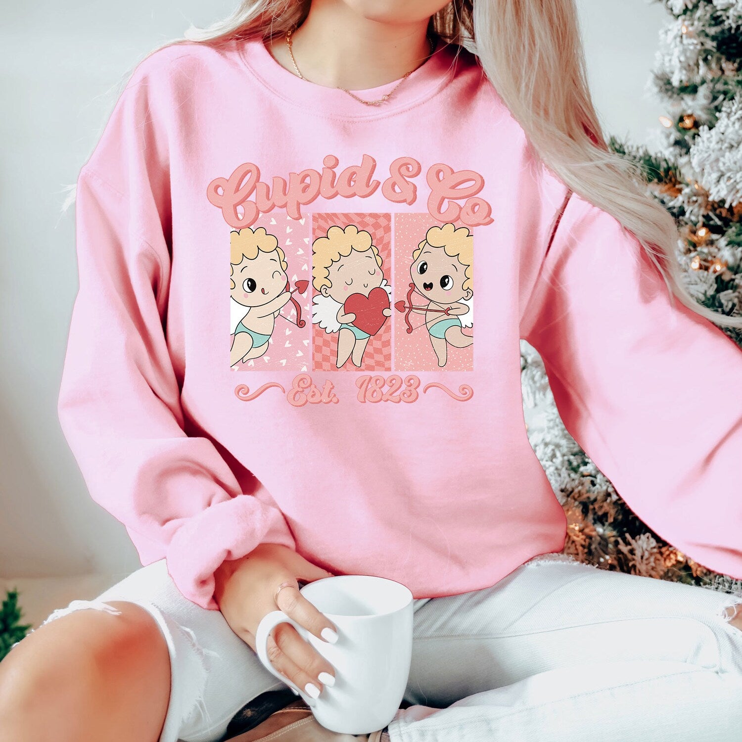 Valentines Day - Cupid & Co Est 1823 Sweatshirt, Cute Valentines Day T-Shirt, Retro Valentines Day Shirt, Valentines Day Crewneck, Valentines Shirt Gift