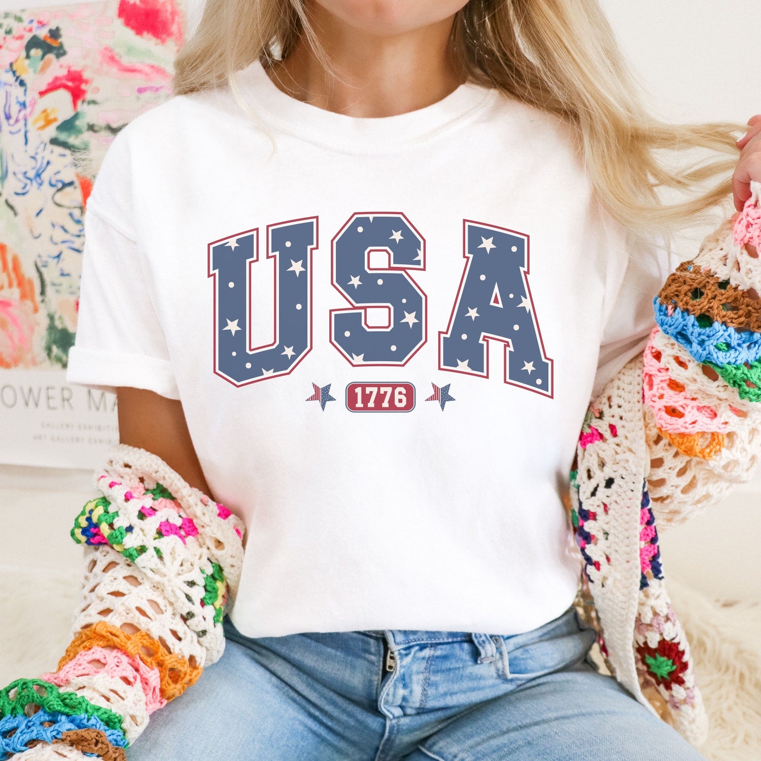 4th of July - USA Comfort Colors Shirt, America Shirt, Fourth of July Shirt, 4th of July Tee, Patriotic Shirt, America Est Shirt, Red White and Blue, USA