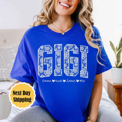 Mother's Day - Lace Gigi Coquette Shirt, Custom Mother's Day Shirt, Mother's Day Gift, Gift for Gigi, Cute Mama Shirt, Cool Grandma Shirt, New Mom To Be