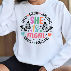 Mother's Day - Motherhood Sweatshirt, She Is Mom Shirt, Mother's Day Shirt, Funny Mother's Day Shirt Mother's Day Hoodie, Mother's Day Gift,Gift For Mom