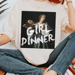 Halloween - Girl Dinner Altered Art Series * Judith beheading holofernes Comfort Colors Feminist Funny Tee Burn the Patriarchy Girls will be Girls shirt