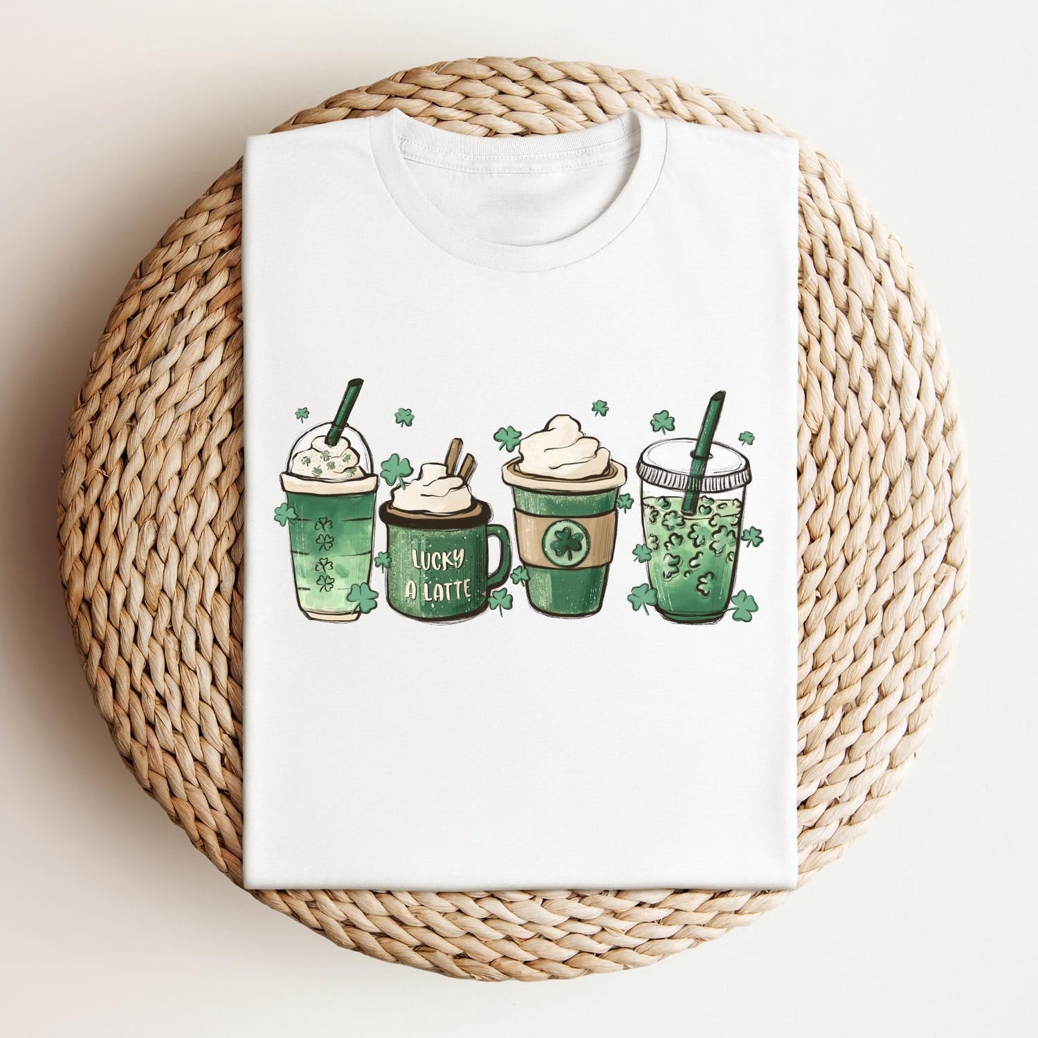 St Patricks Day - St Patricks Day Coffee Latte Shirt, Coffee Lover St Patricks Day Gift, Womens St Patricks Shirt, Lucky Shirt, Shamrock Shirt, Irish Day Gift