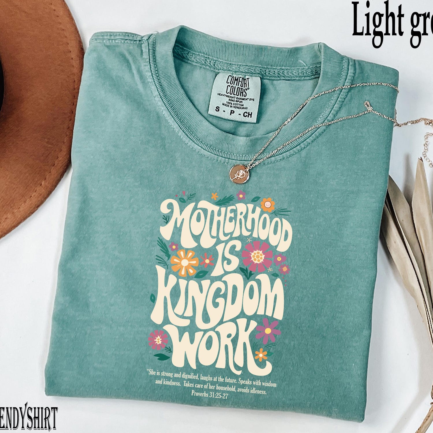 Mother's Day - Comfort Colors� Motherhood is Kingdom Work Shirt, Christian Mom Shirt, Retro Christian Mom T Shirt, Christian Mothers Day Shirt, Bible Shirt