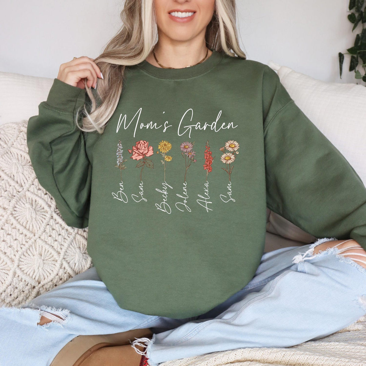 Mother's Day - Mama's Garden Shirt, Mother Day Gift, Birth Month Flower Shirt, Mom's Flowers Garden Sweater, Custom Mom Shirt, Custom Flower Shirt