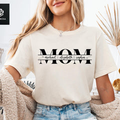 Mother's Day - Custom Mom Shirt with Kid Name, Personalized Mom Shirt, Mum Day Apparel, Custom Gift for Mother, Mother's Day Gift, Mother's Day Tee