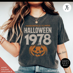 Halloween - Retro halloween 1978 pumpkin t-shirt Michael Myers Shirt 1978 Halloween Movie Party Tee, Vintage John Carpenter Scary Spooky Season Original