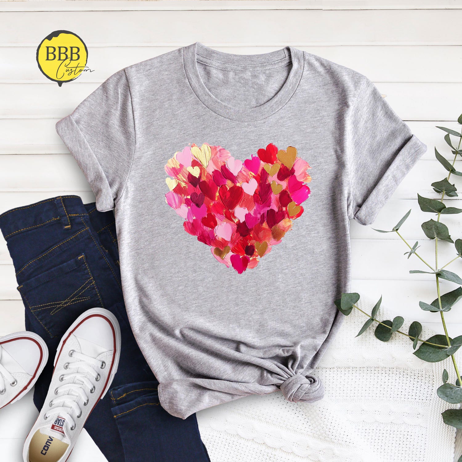 Valentines Day - Colorful Heart Shirt, Couples Valentines Day Tee, Cute Love Shirt, Valentines Day Shirt, Gift For Lover, Valentines Gift, Heart Shaped Shirt