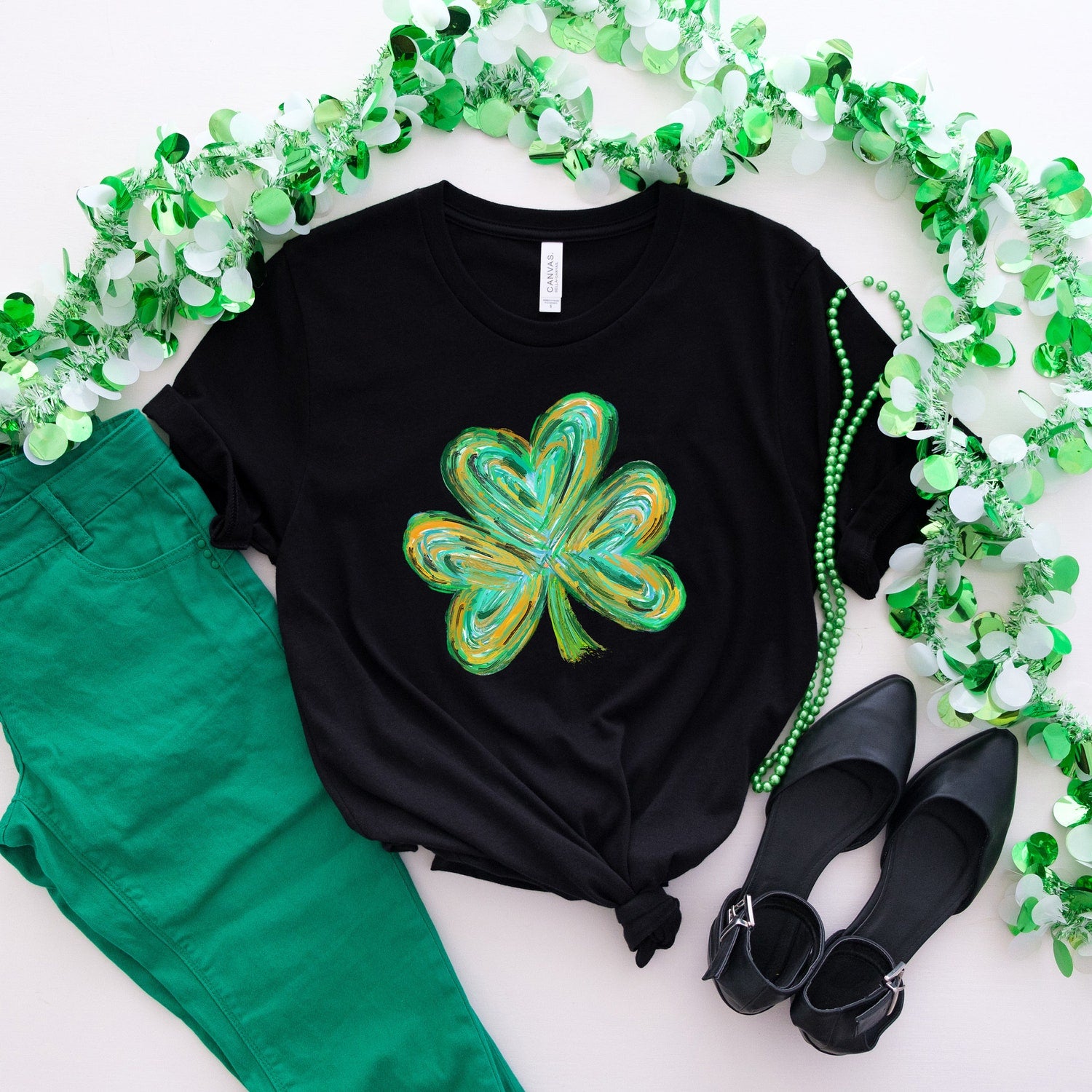 St Patricks Day - Cute St Patricks Four Leaf Clover Shirt,Watercolor St Patrick Tshirt, St Patricks Day,Shamrock Sweatshirt,Gift For St Patricks