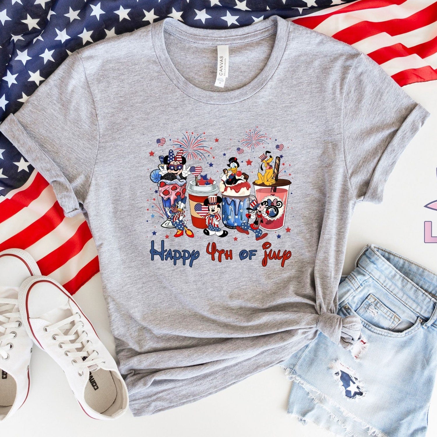 4th of July - Happy 4th Of July Shirt, Disney July 4th Tee, Disney Squad Tee, Mickey and Friends Tee, Independence Day Tee, Disney Beverages Tee, USA Tee