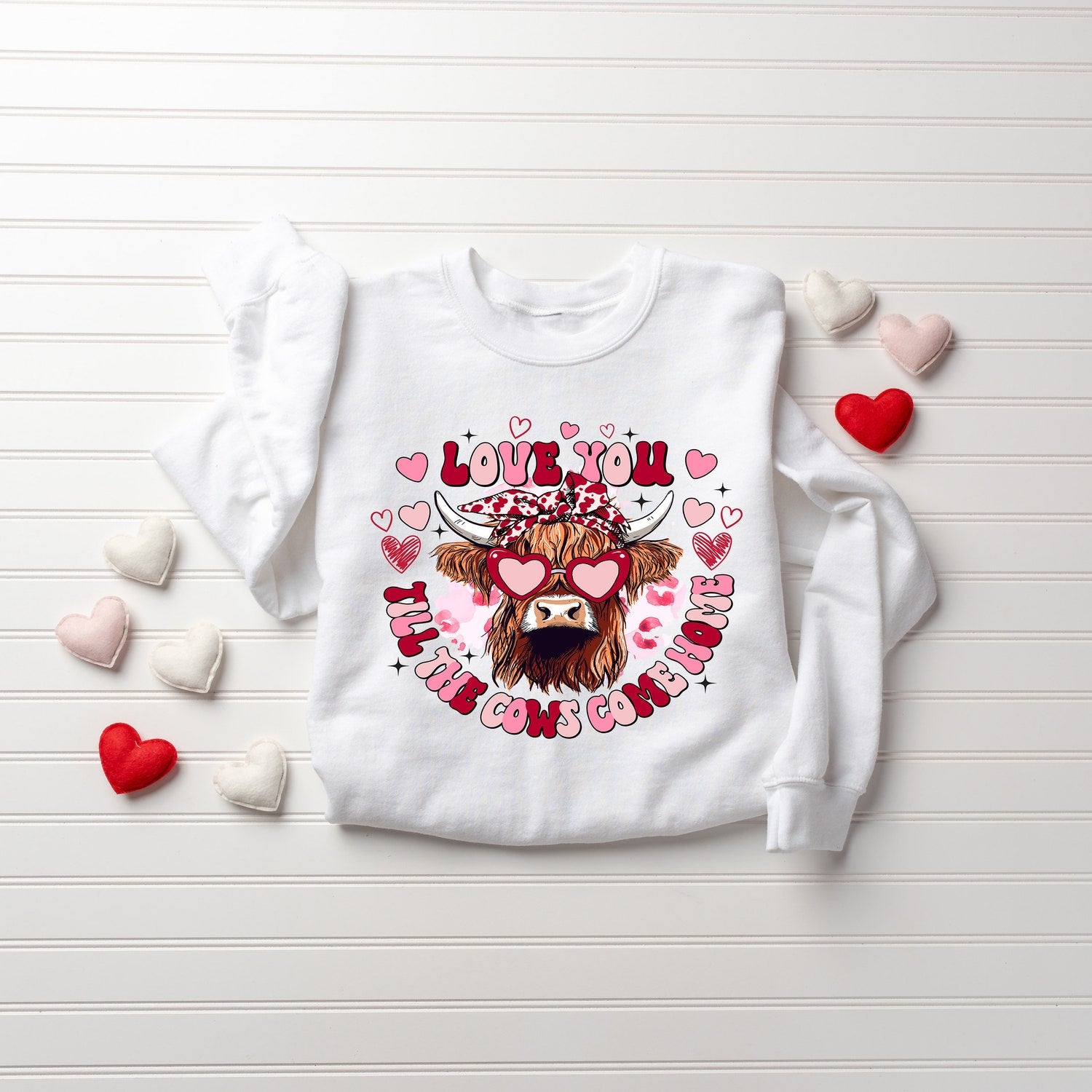 Valentines Day - Cow Lover Valentines Sweatshirt, Cow Lover Gift, Valentines Day Shirt, Cow Sweatshirt, Valentines Day Sweater, Cow Valentine Sweater, XOXO