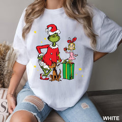 Christmas - Grinch and Cindy Lou Who Grinchmas T-shirt Christmas Grinch Holiday Sweatshirt with Max the Dog Christmas Grinch Shirt Gift for Grinch Fans