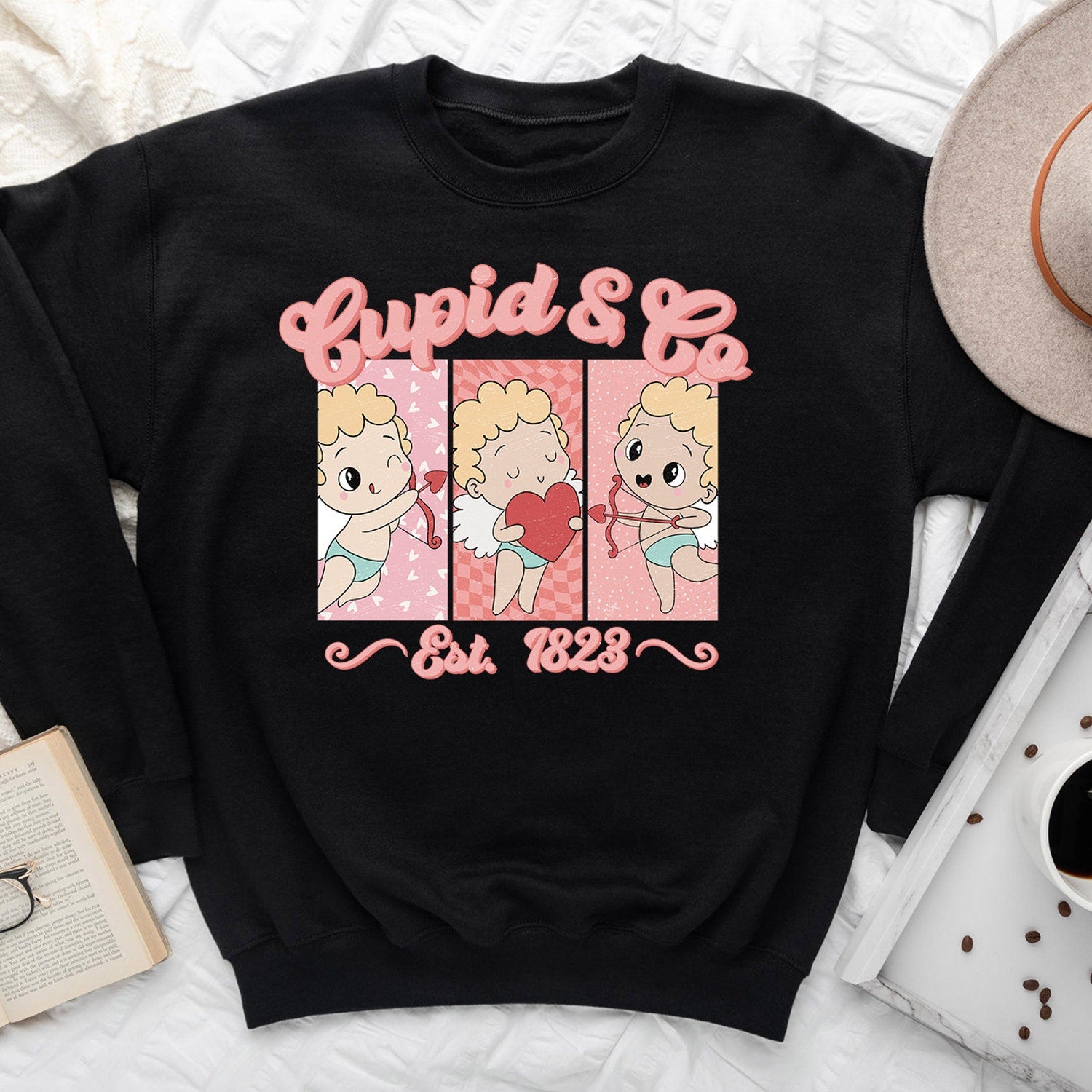 Valentines Day - Cupid & Co Est 1823 Sweatshirt, Cute Valentines Day T-Shirt, Retro Valentines Day Shirt, Valentines Day Crewneck, Valentines Shirt Gift