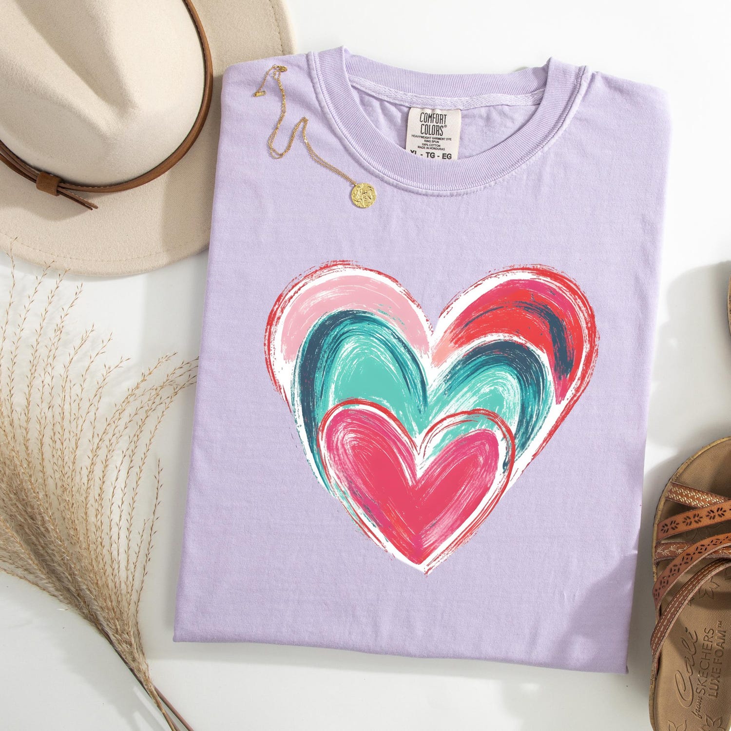 Valentines Day - Comfort Colors�, Brushstroke Heart Shirt, Valentines Day Heart Shirt, Valentine's Day Shirt, Coquette Valentine Shirt, Womens Love Shirt