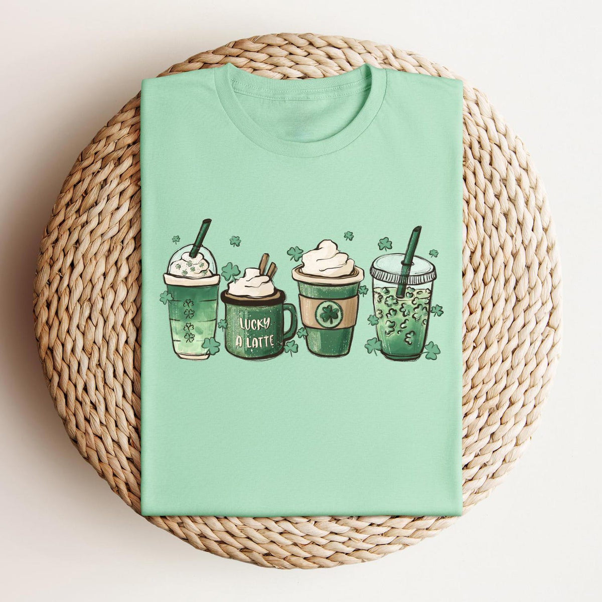 St Patricks Day - St Patricks Day Coffee Latte Shirt, Coffee Lover St Patricks Day Gift, Womens St Patricks Shirt, Lucky Shirt, Shamrock Shirt, Irish Day Gift