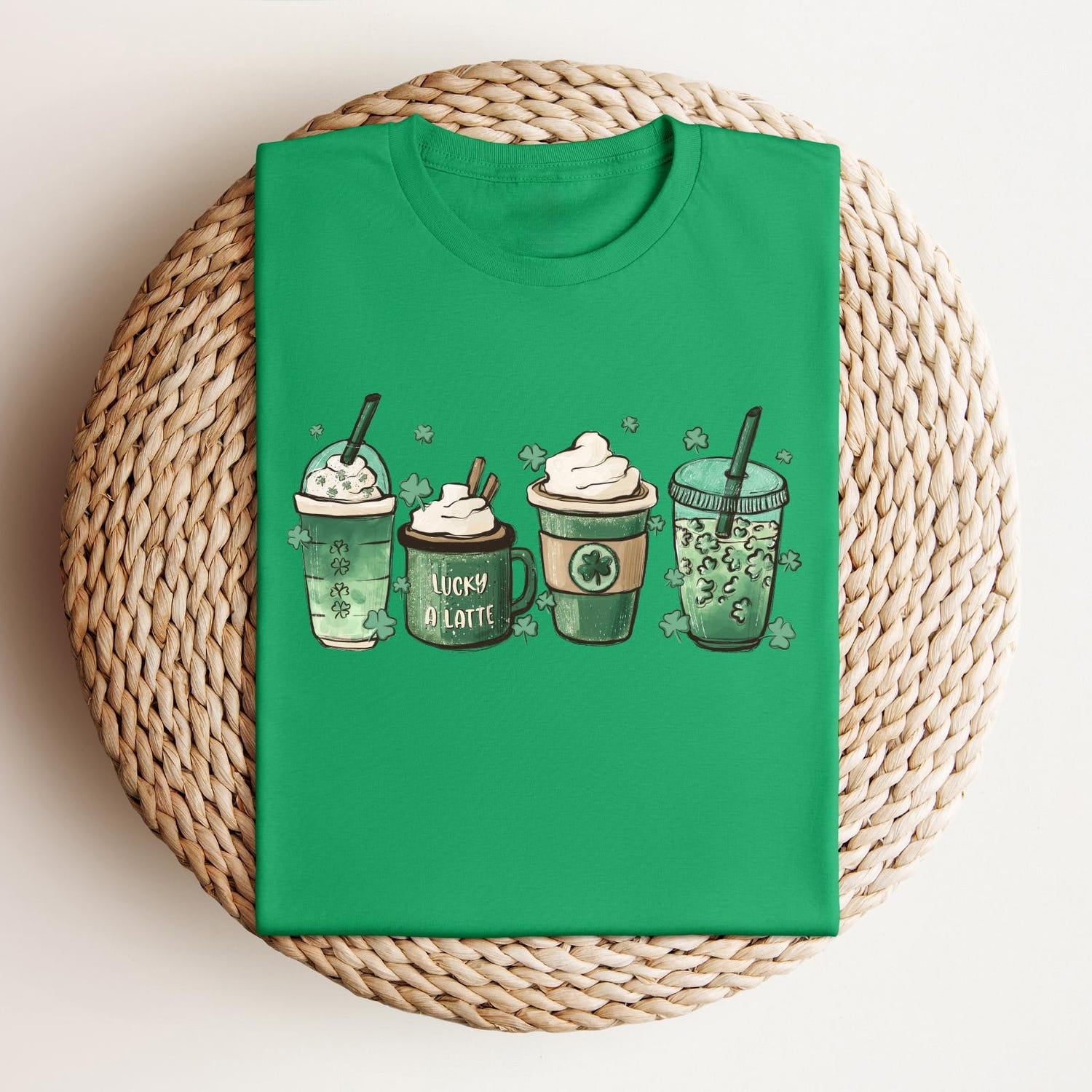 St Patricks Day - St Patricks Day Coffee Latte Shirt, Coffee Lover St Patricks Day Gift, Womens St Patricks Shirt, Lucky Shirt, Shamrock Shirt, Irish Day Gift