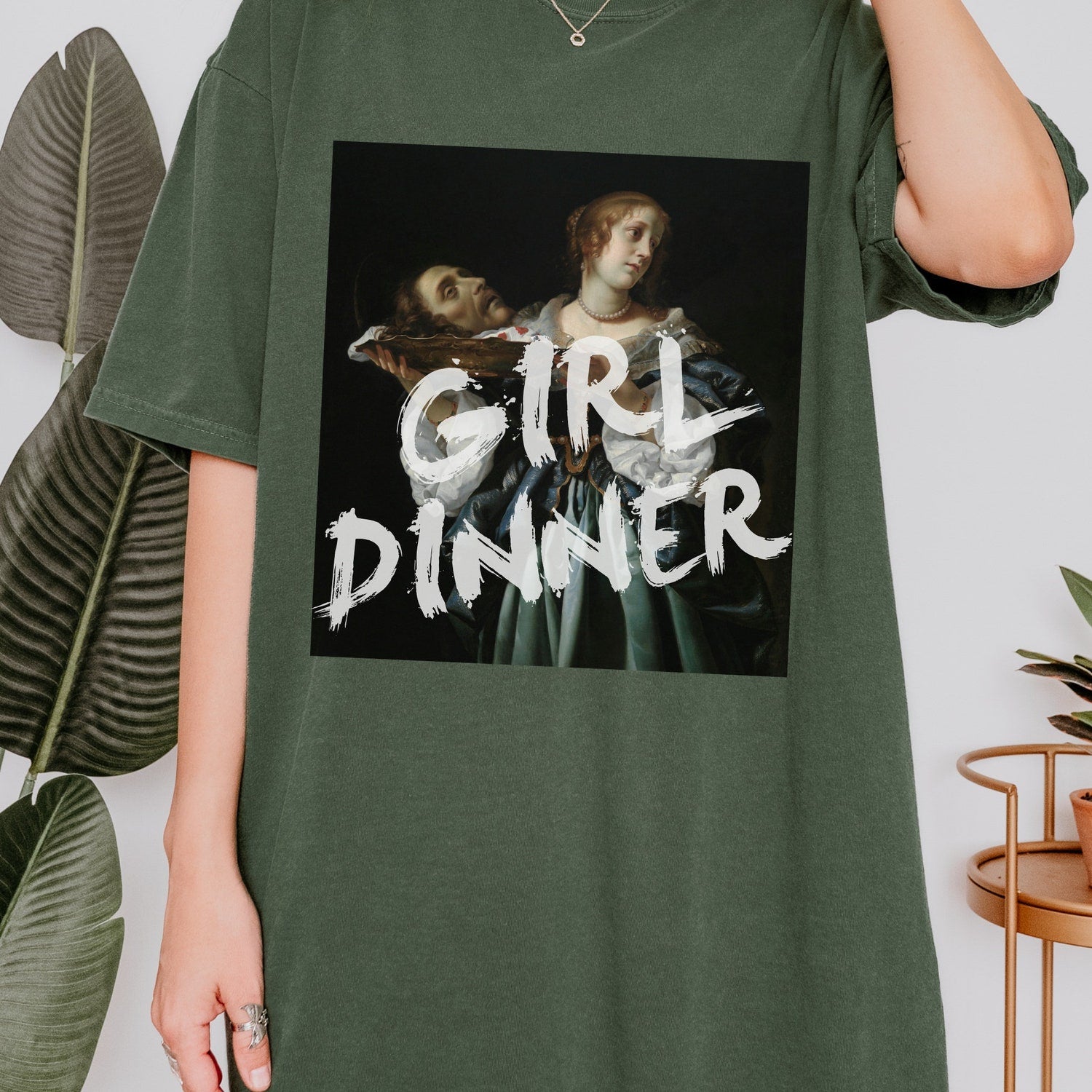 Halloween - Girl Dinner Altered Art Series * Judith beheading holofernes Comfort Colors Feminist Funny Tee Burn the Patriarchy Girls will be Girls shirt