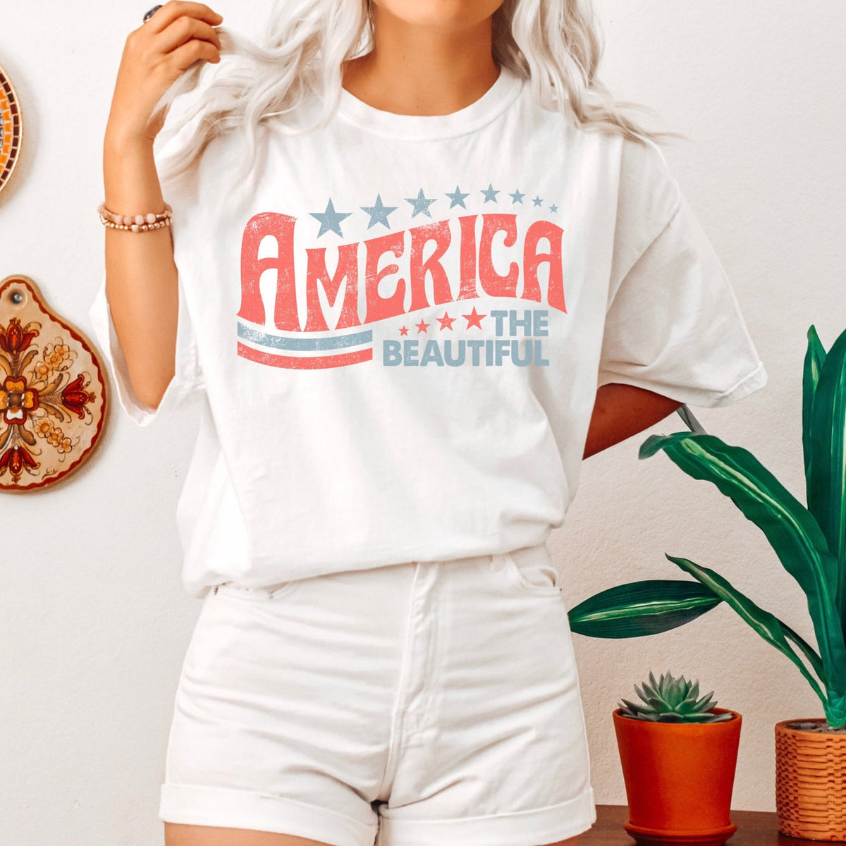 4th of July - Retro America Shirt, America The Beautiful, 4th Of July Shirt, Fourth Of July, Patriotic USA Gift, Trendy Graphic Tee, Comfort Colors