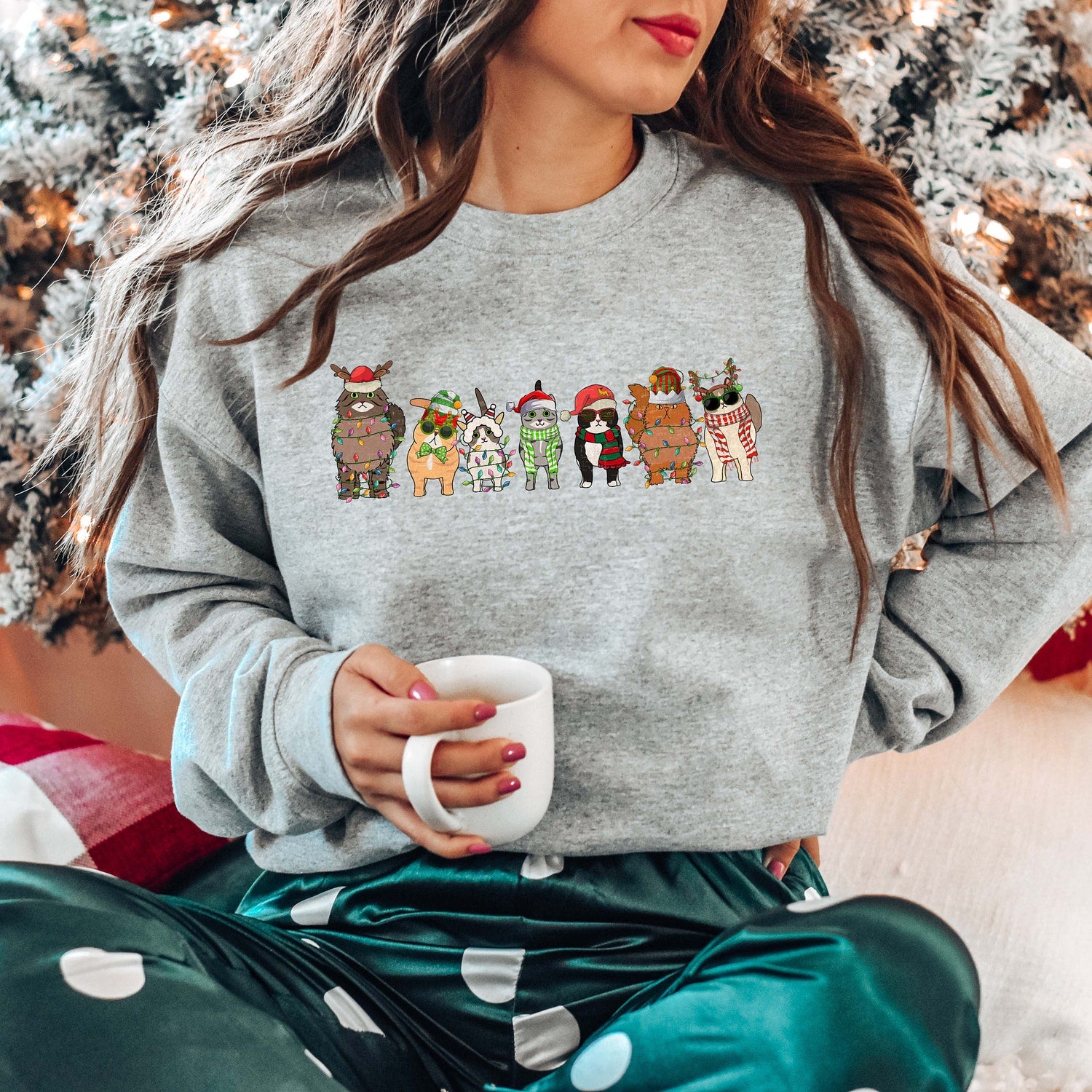 Christmas - Meowy Christmas Sweatshirt,Happy Cat Year Shirt,Funny Christmas Cat Shirt,Cat Christmas Sweatshirt,Cats Sweatshirt,Cat Lover Christmas Shirt