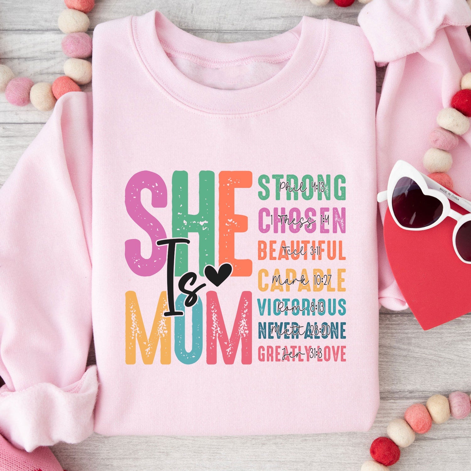 Mother's Day - Retro She is Mom Sweatshirt, Christian Mom Shirt, She is Mom Shirt, Mom Bible Verse Shirt, Cute Mom Shirt, Mother's Day Gift, Religious Gift