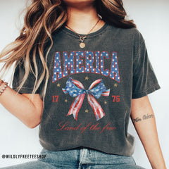 4th of July - Womens July 4 Shirt, America Shirt, Land of the Free, Patriotic Shirt, Memorial Day, Comfort Colors� 4th of July, USA Tshirt, Graphic Tees