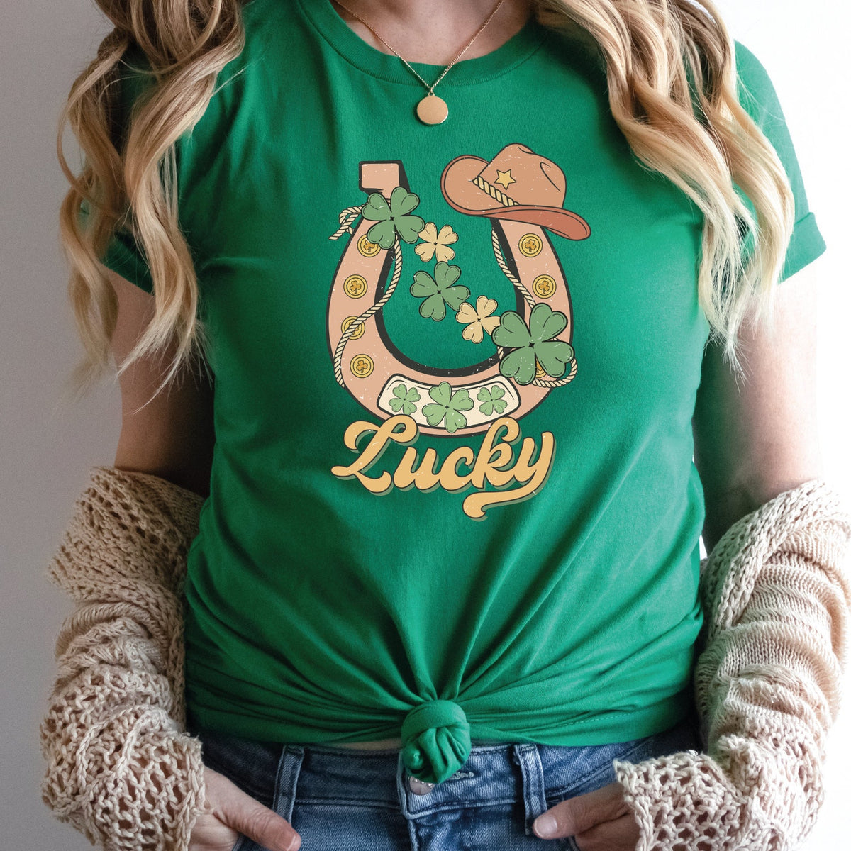 St Patricks Day - Lucky Horseshoe Cowboy St Patricks Day Shirt Unisex Adult Comfort Colors Shirts